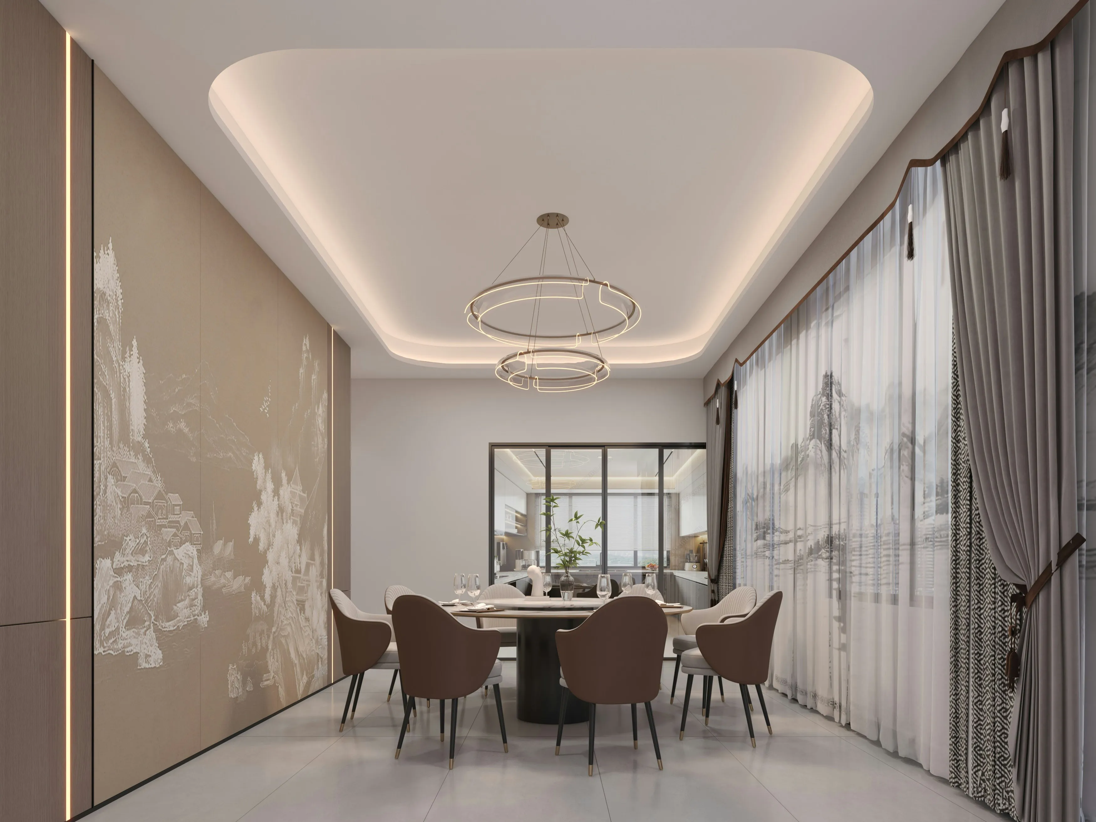Urban chic dining and living space
